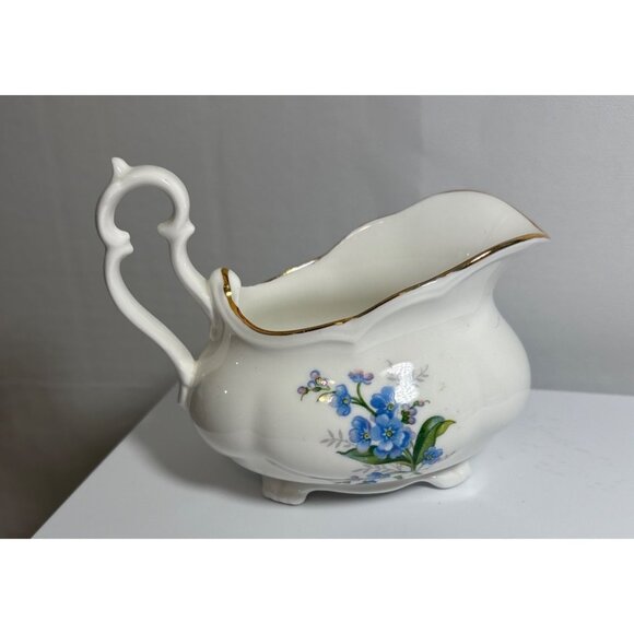 Royal Albert Bone China Forget-Me-Not Creamer Sugar Bowl Tea Cup Snack Plate Set - Picture 5 of 16